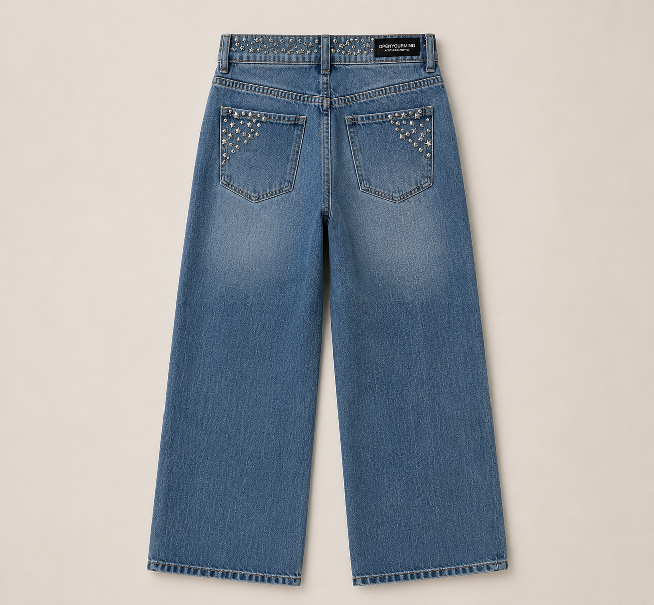 Jean Wide Leg con Tachas